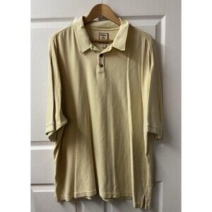 Tommy Bahama Silk Blend Shirt Mens XXL Gold Ribbed Polo Golf Casual